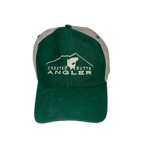 Ouray Crested Butte Angler Fly Fishing Green & Cream Trucker Hat